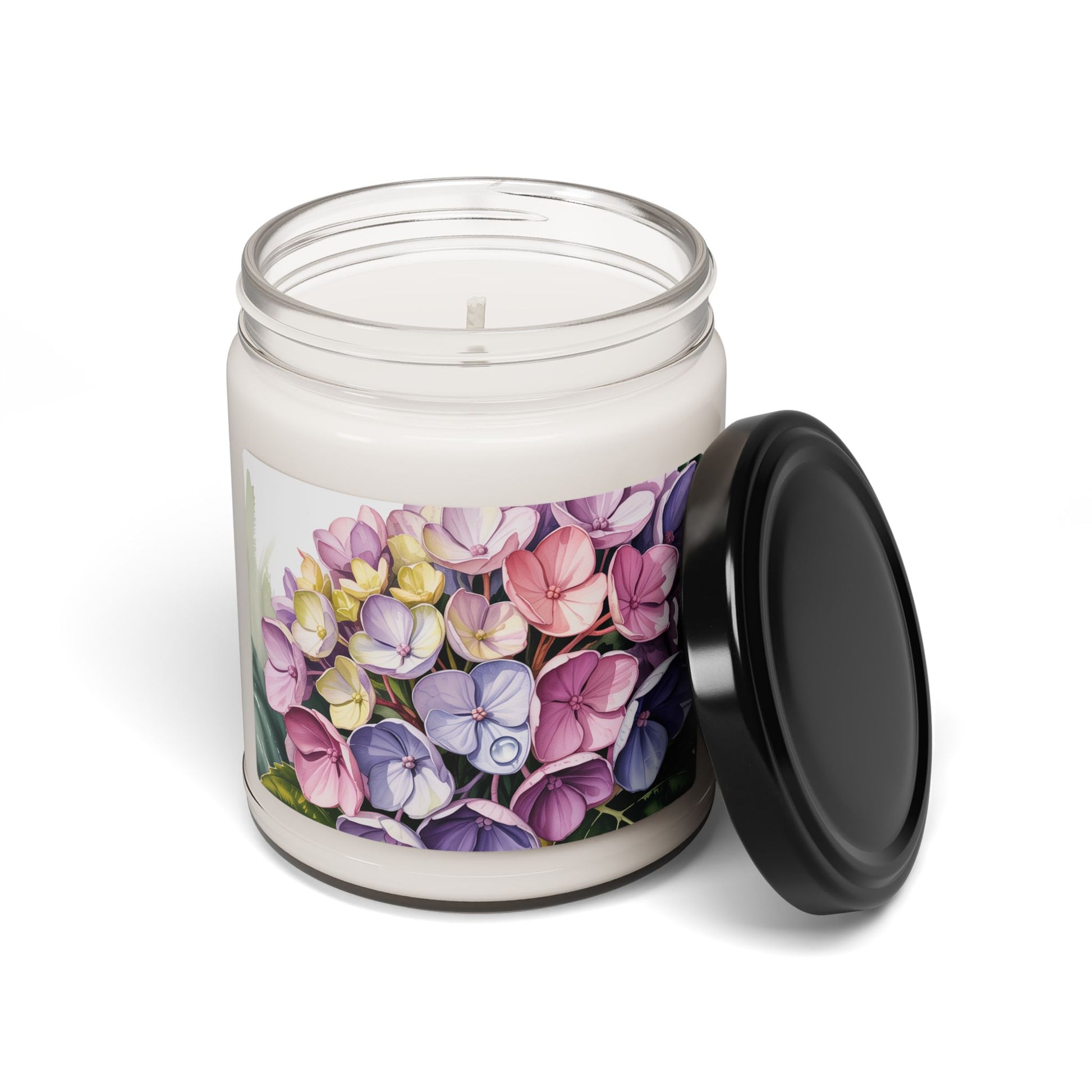 Scented Soy Candle - Pink & Purple Hydrangeas
