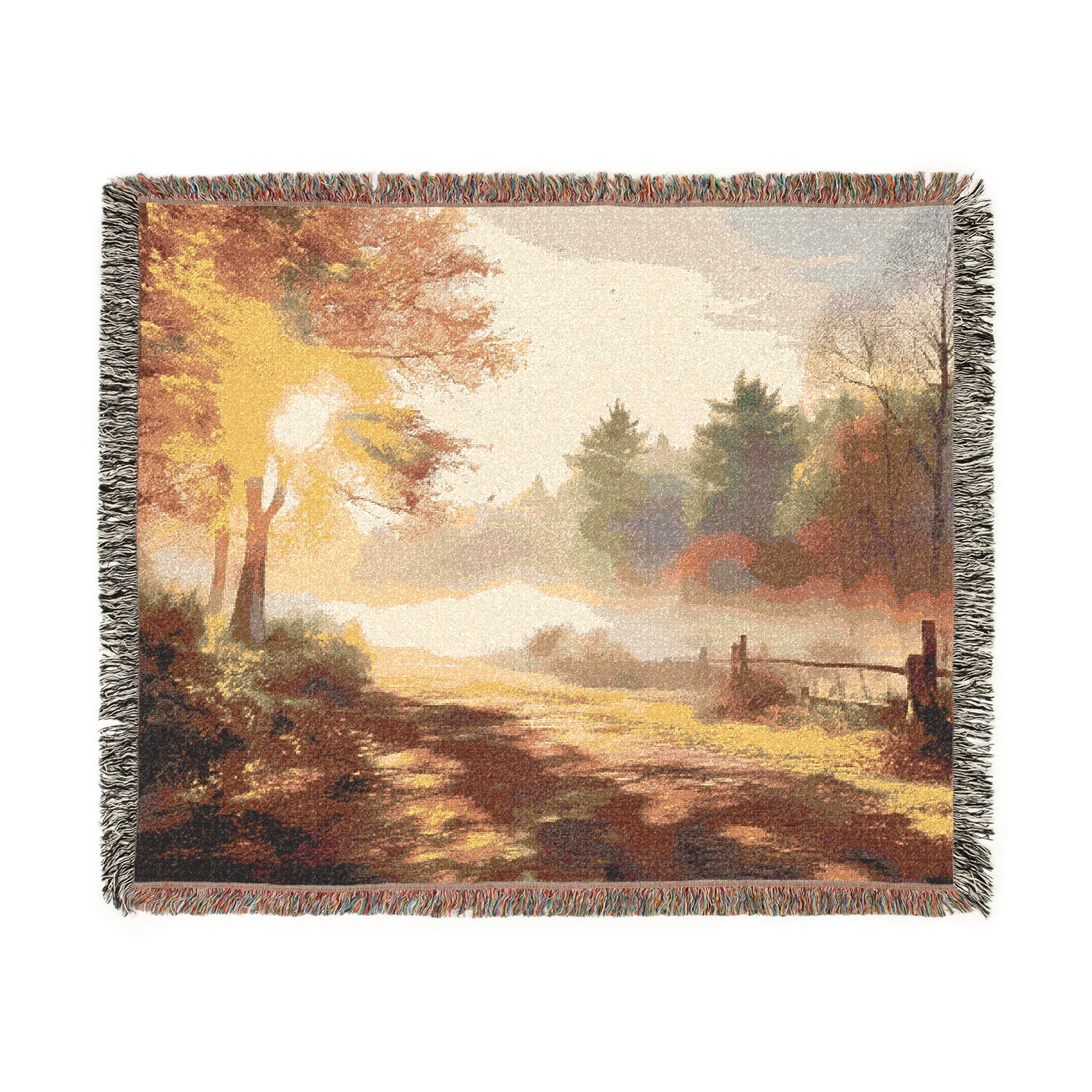Woven Blanket – Autumn Sunrise Mist