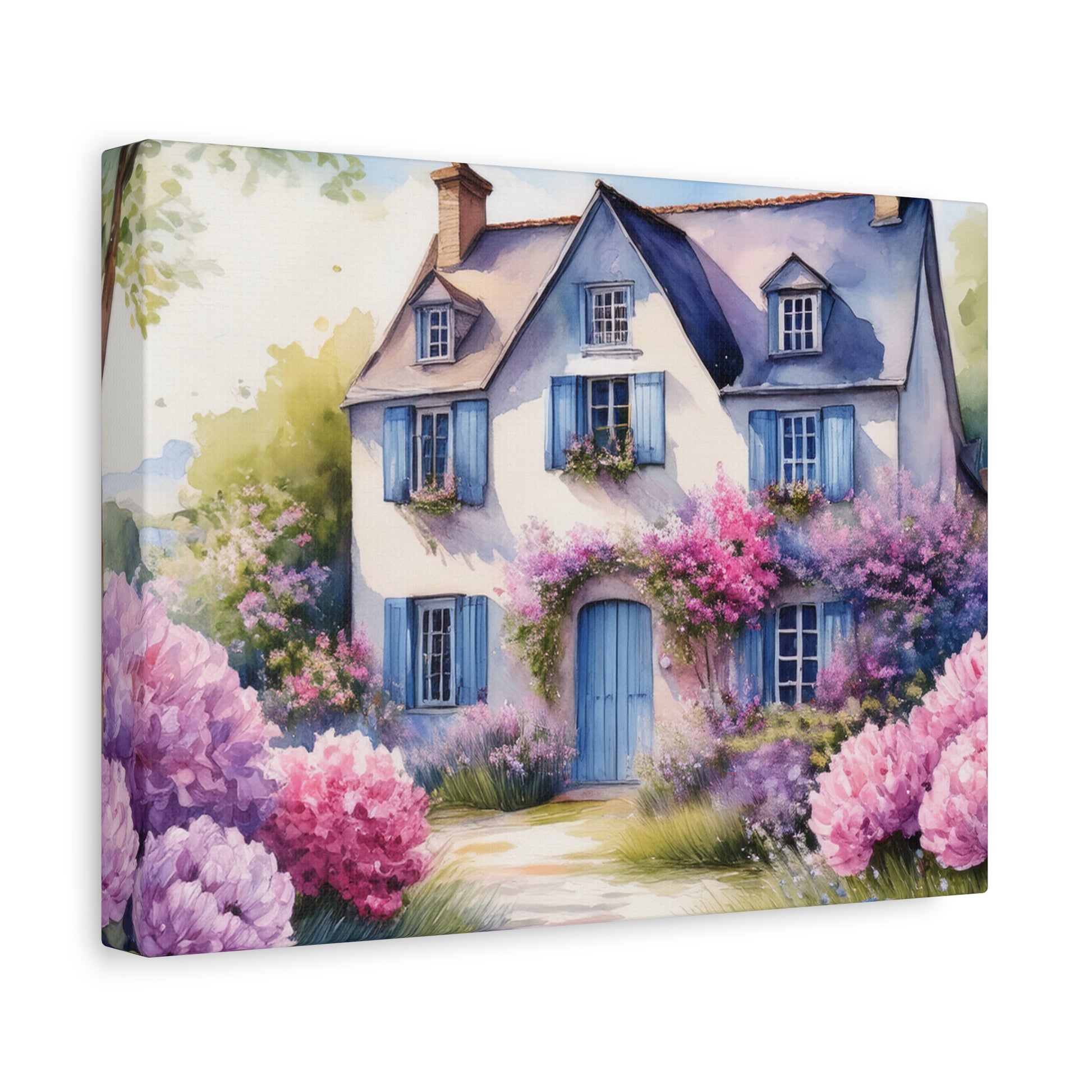 Canvas Wall Art - English Garden Spring Cottage