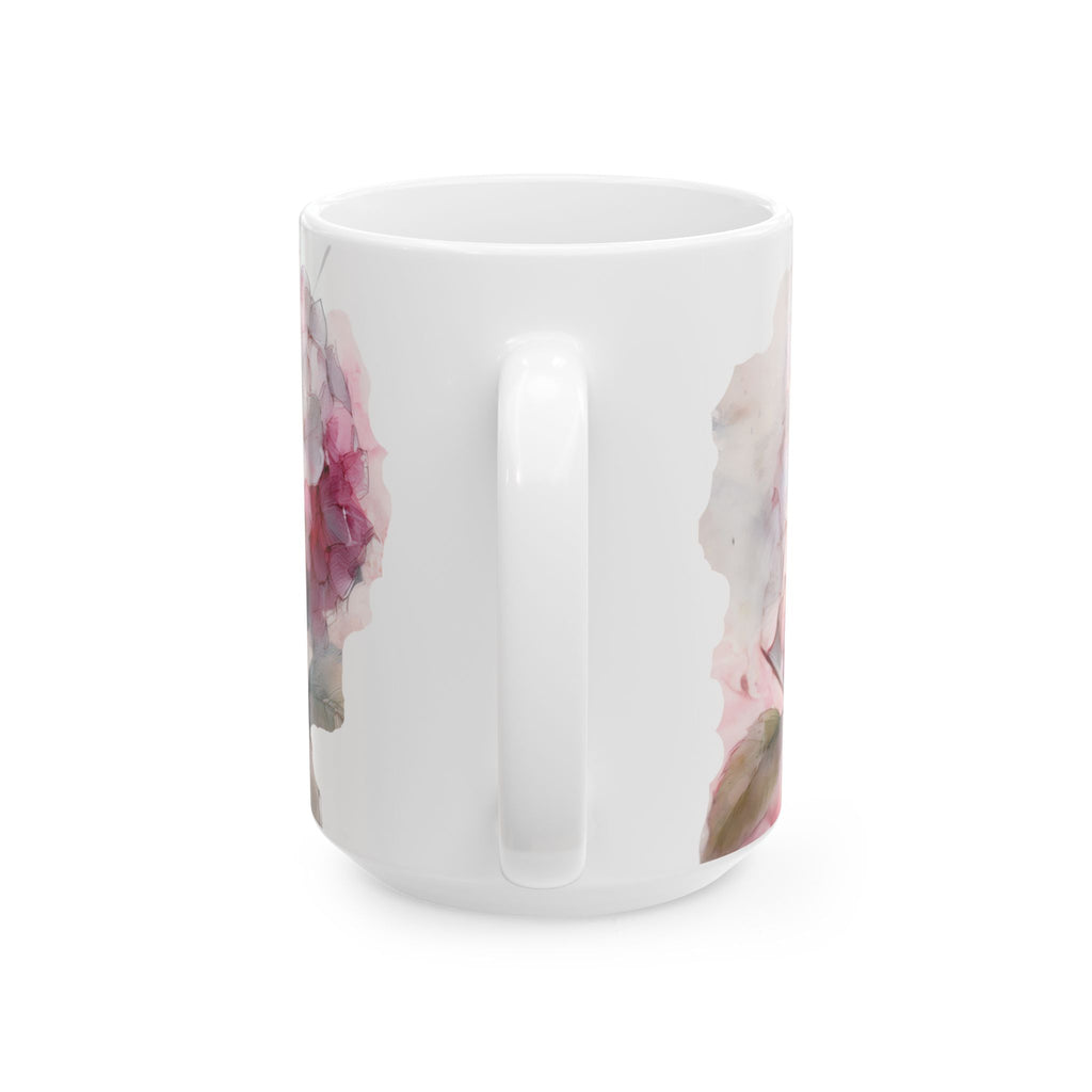 Ceramic Mug - White & Pink Hydrangeas
