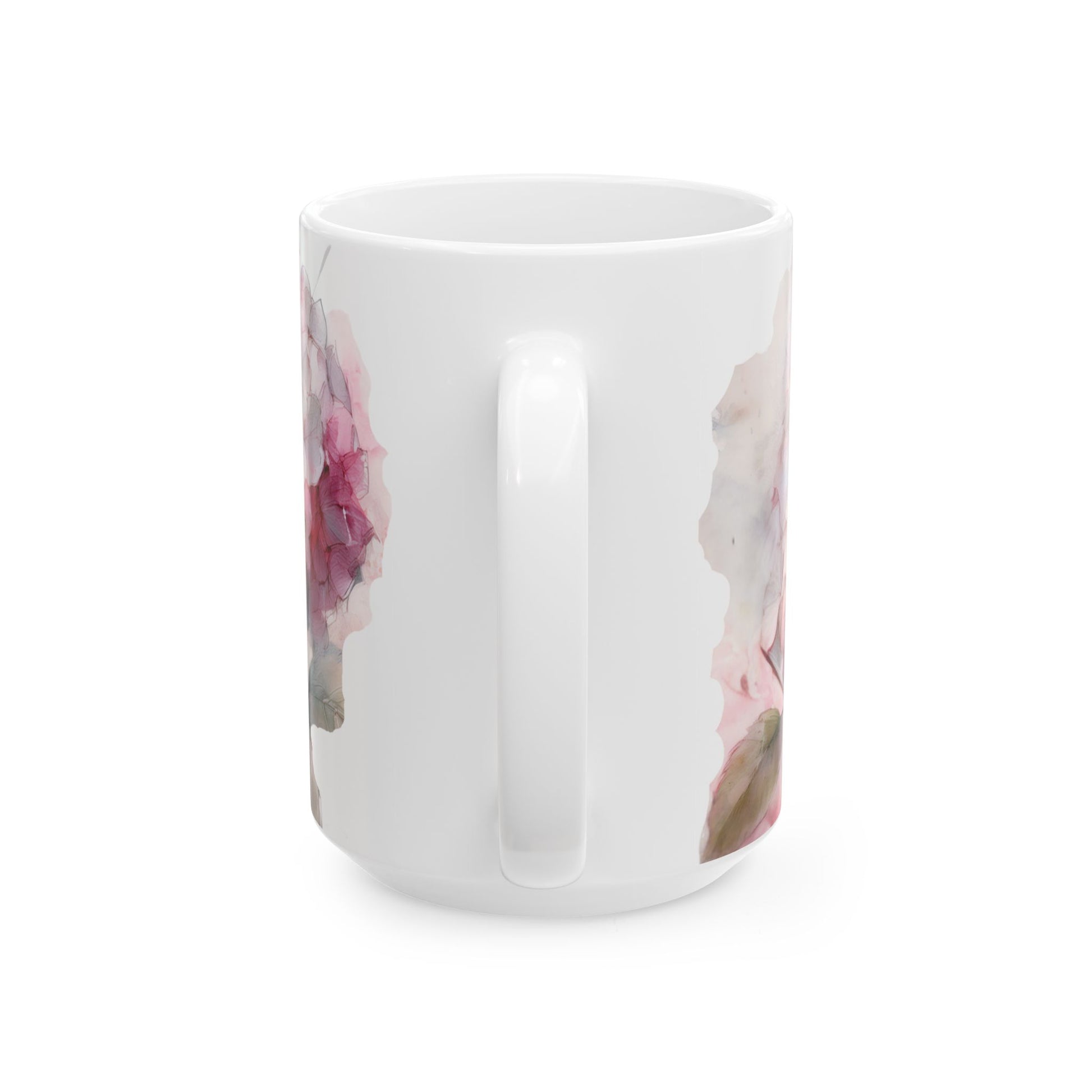 Ceramic Mug - White & Pink Hydrangeas