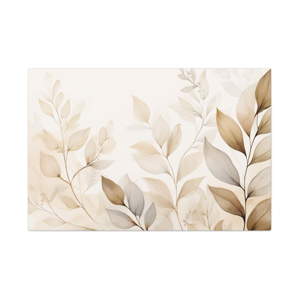 Canvas Wall Art – Soft Beige Leaves