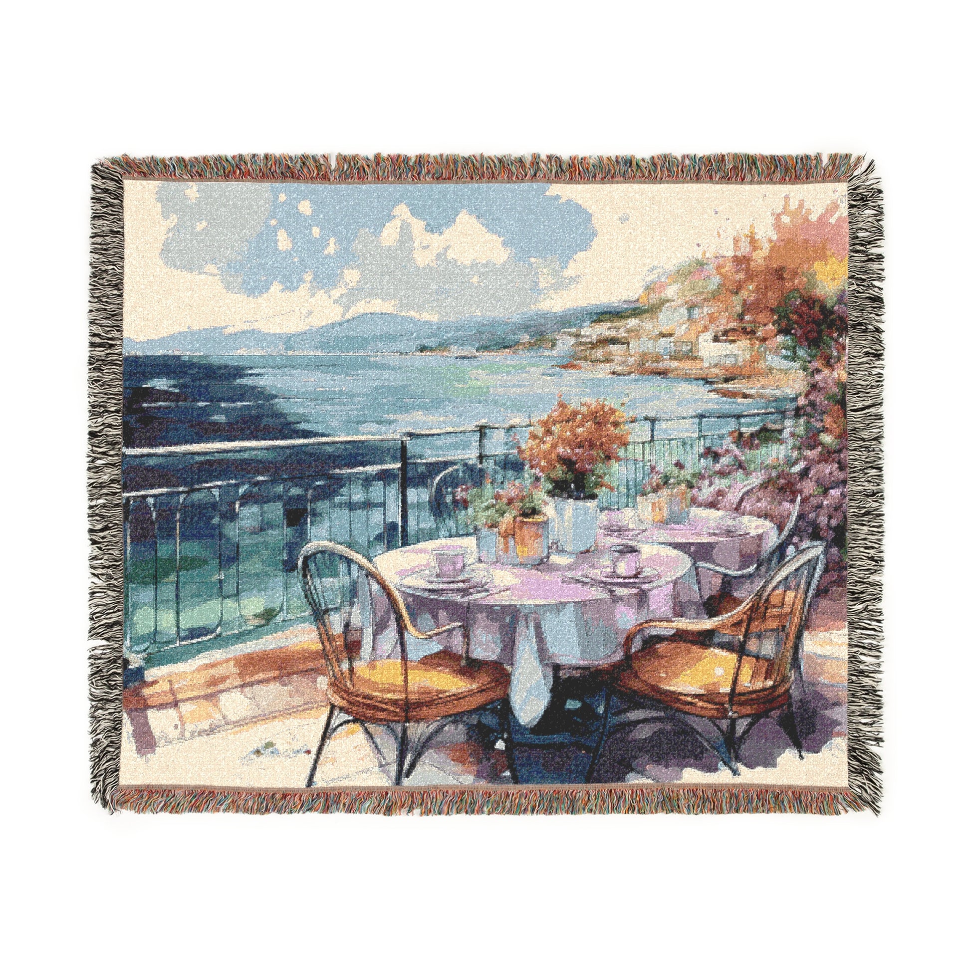 Woven Blanket - French Coastline Cafe