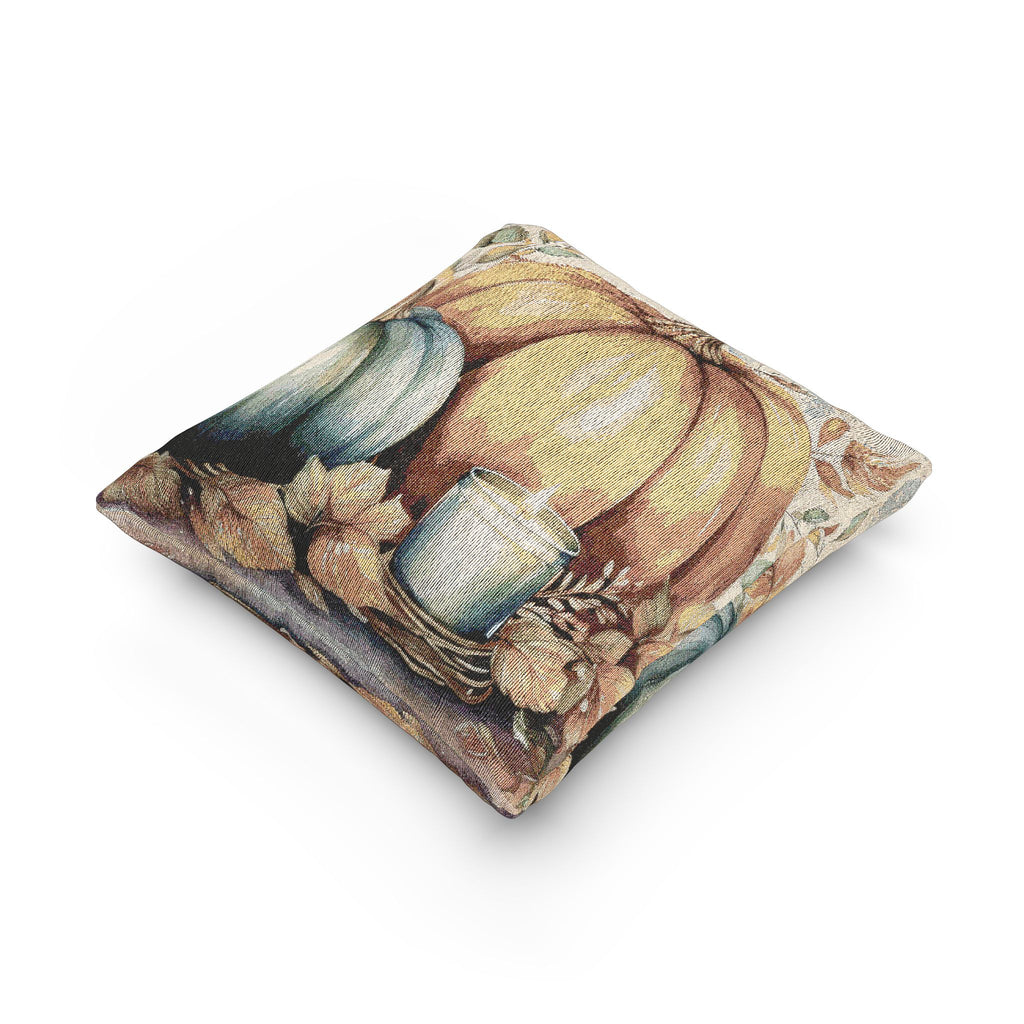 Woven Pillow – Pumpkin Candle Glow