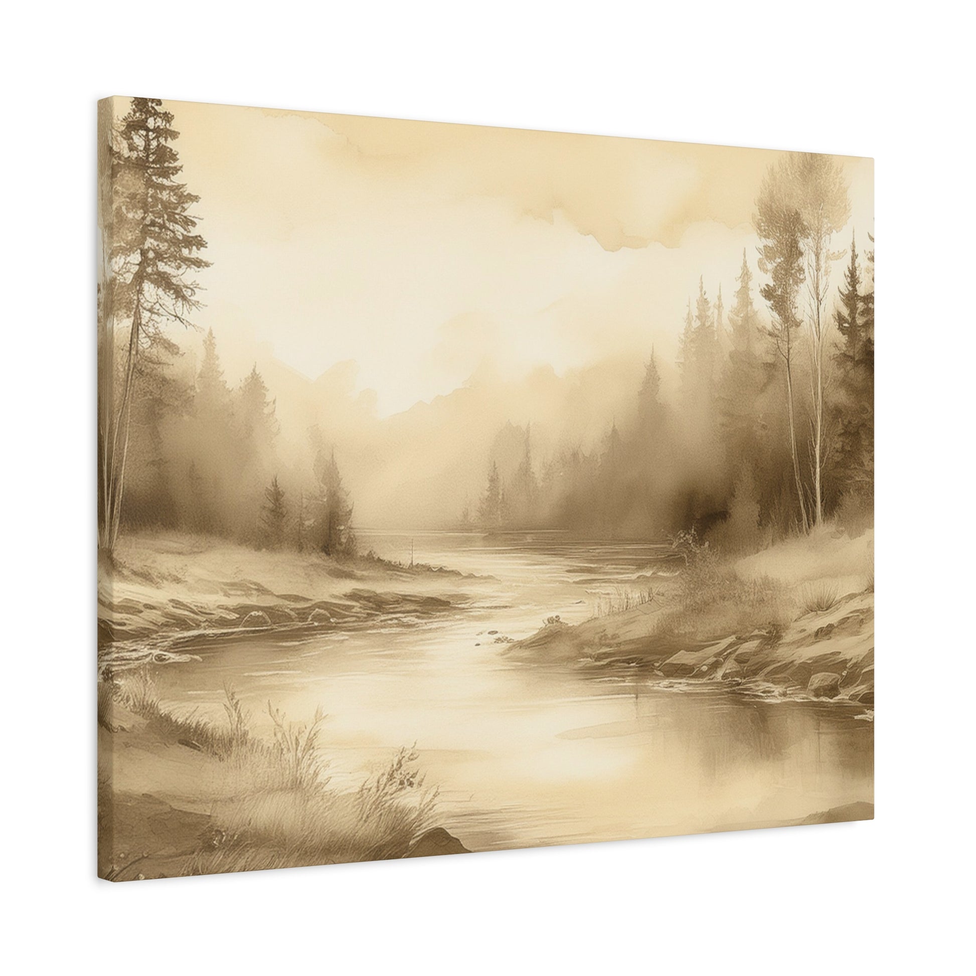 Canvas Wall Art – Tranquil River Morning