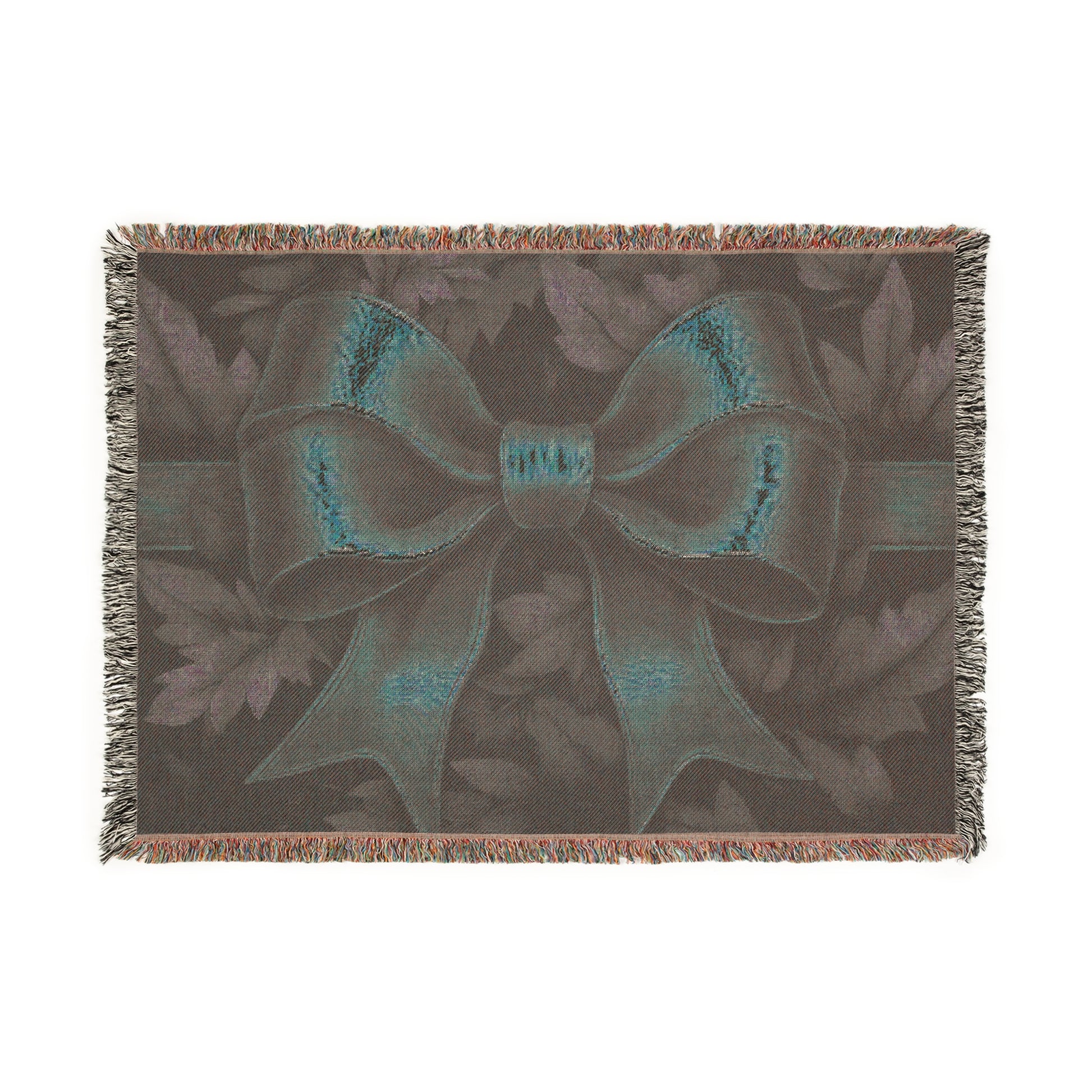 Woven Blanket – Christmas Red Bow