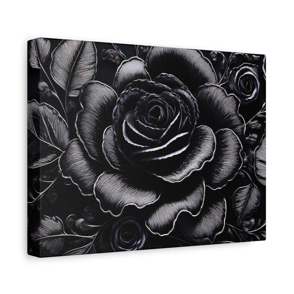 Canvas Wall Art - Midnight Elegance Rose