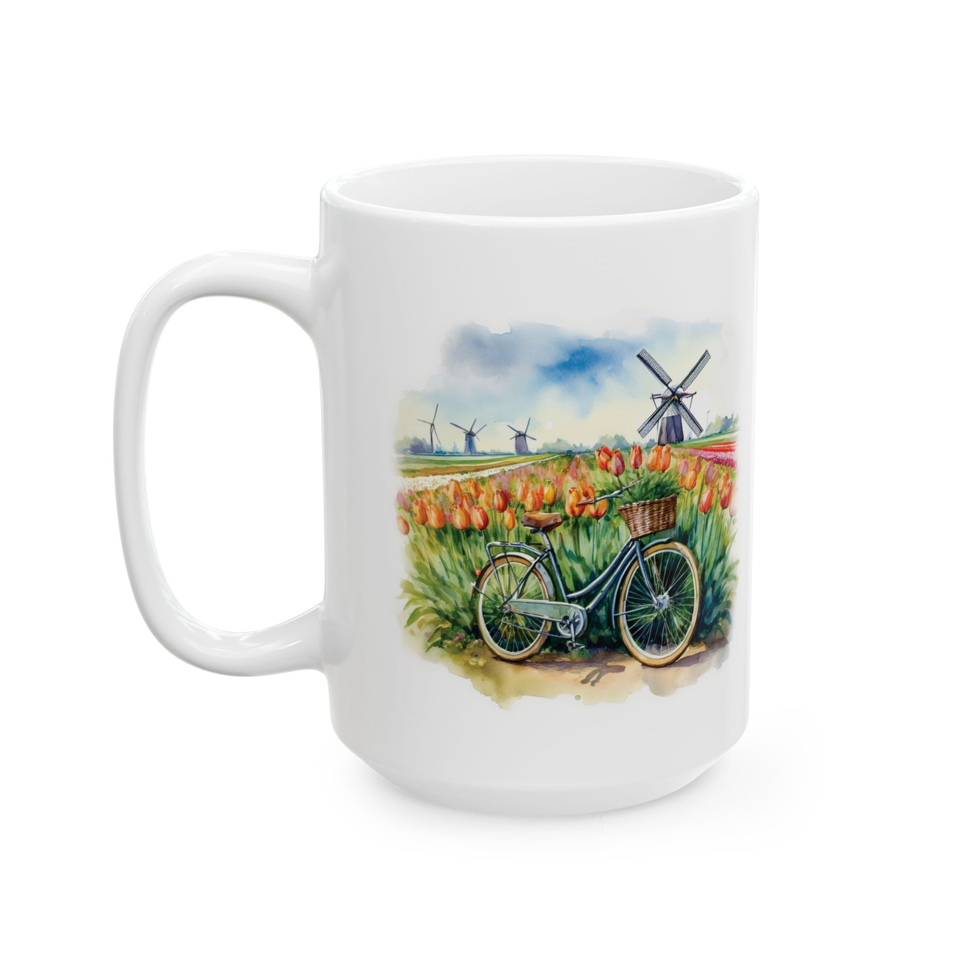 Ceramic Mug – Netherlands Tulips & Windmills