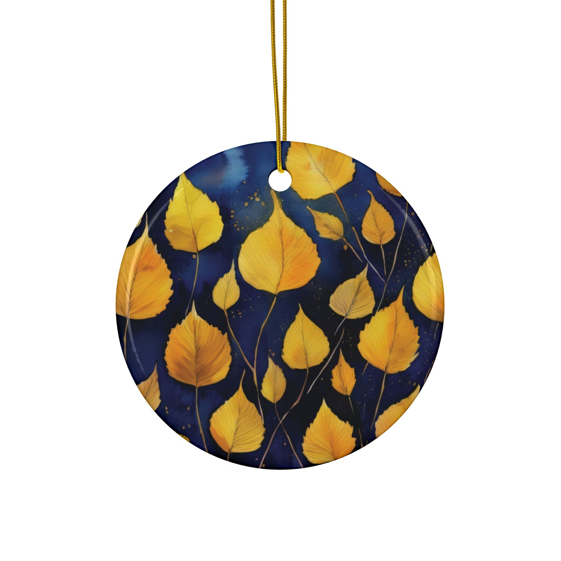 Ceramic Ornament – Aspen Leaves