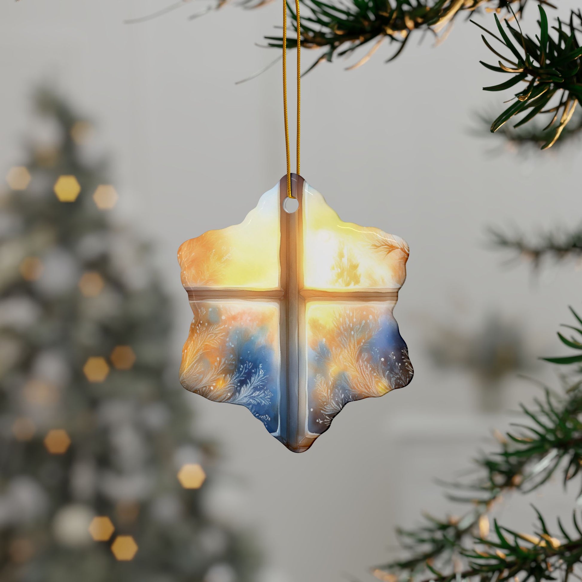 Ceramic Ornament – Peaceful Light & Holiday Blessing
