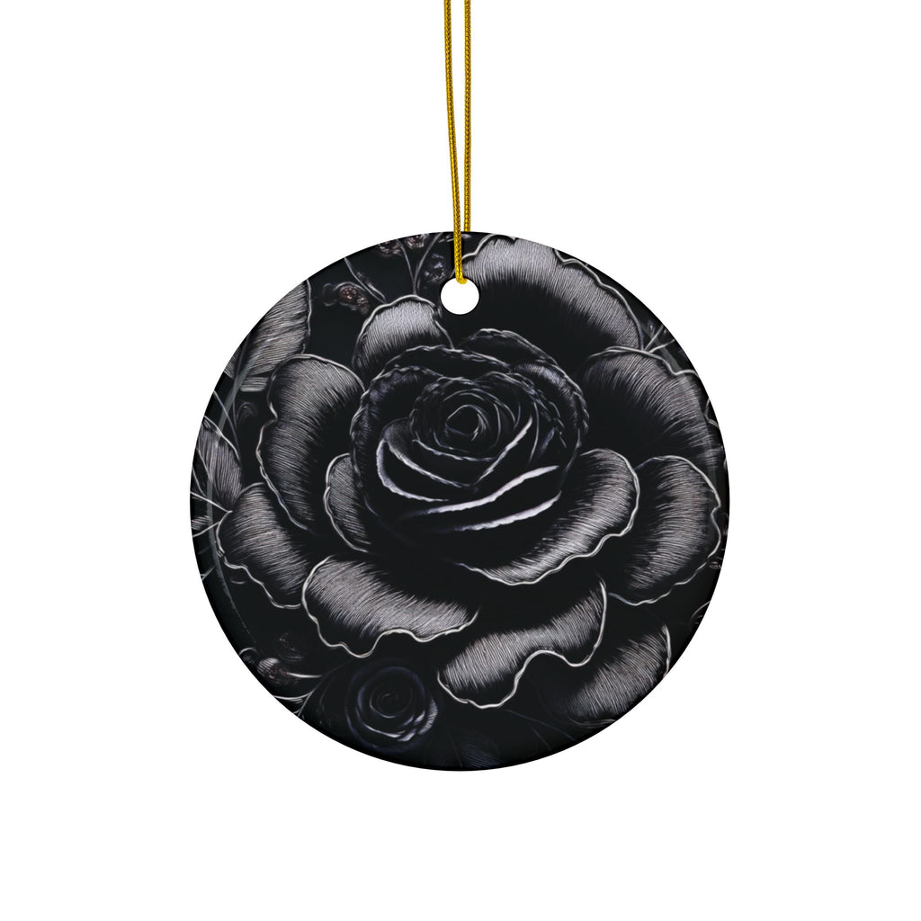Ceramic Ornament – Midnight Elegance Large Rose