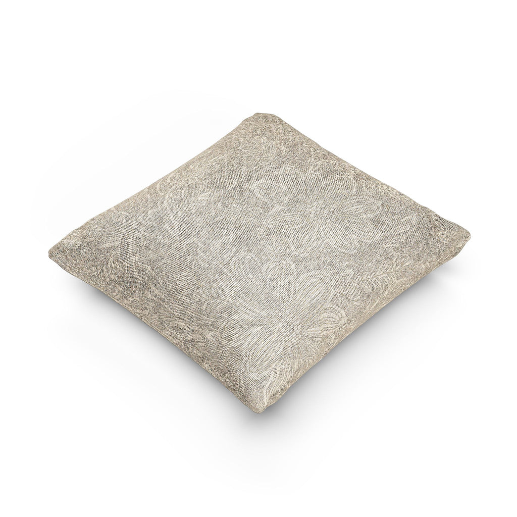 Woven Pillow – Beige Lace Floral